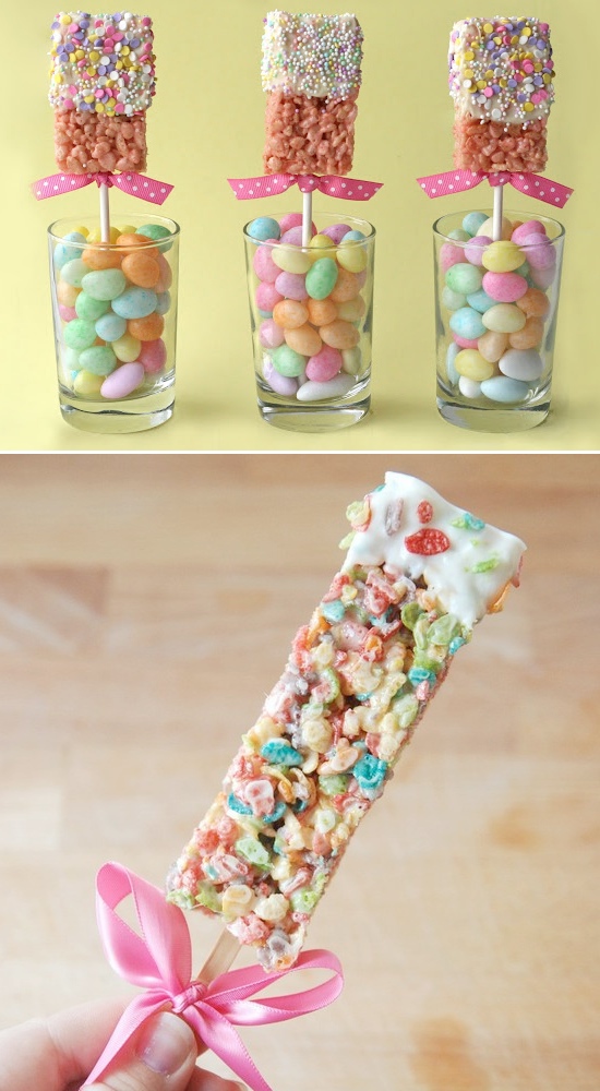 Lots unique and fun rice krispie treat ideas!