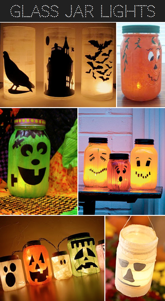 Mason Jar Halloween Luminaries