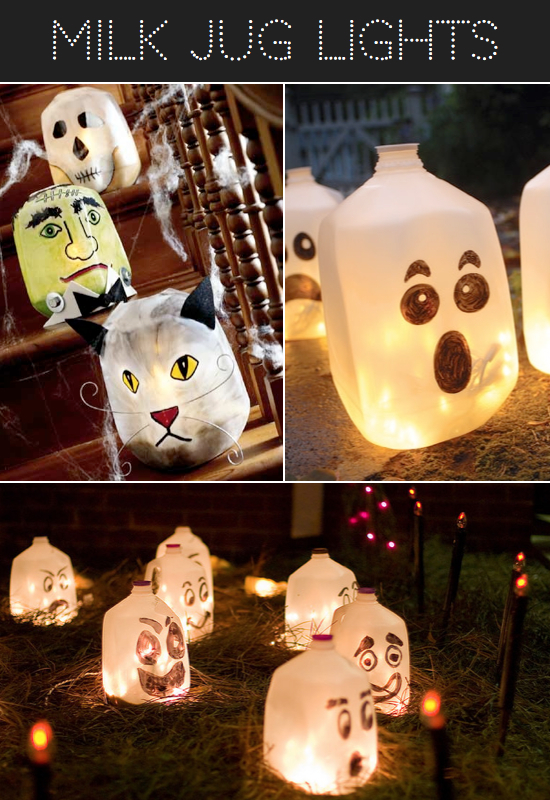 Halloween Milk Jug Luminaries 