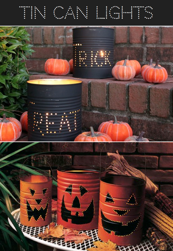 Tin Can Halloween Luminaries