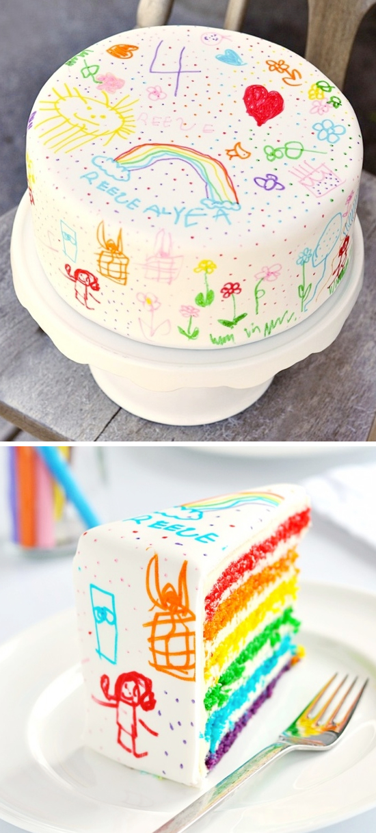 Doodle Cake!! Let the kids decroate it with food decorating pens.