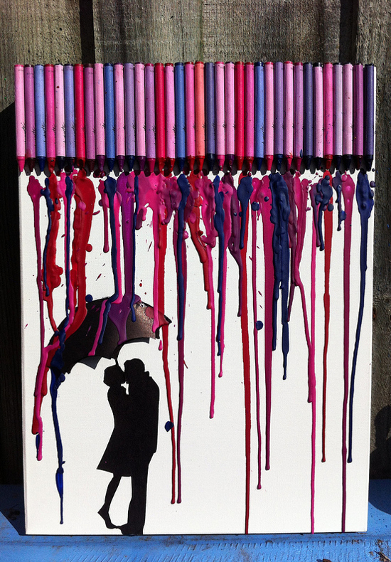 melted crayon art ideas with animals