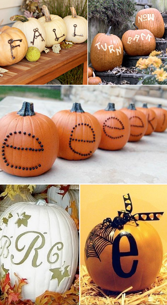 Lots of really cute pumpkin ideas that don't require any carving!