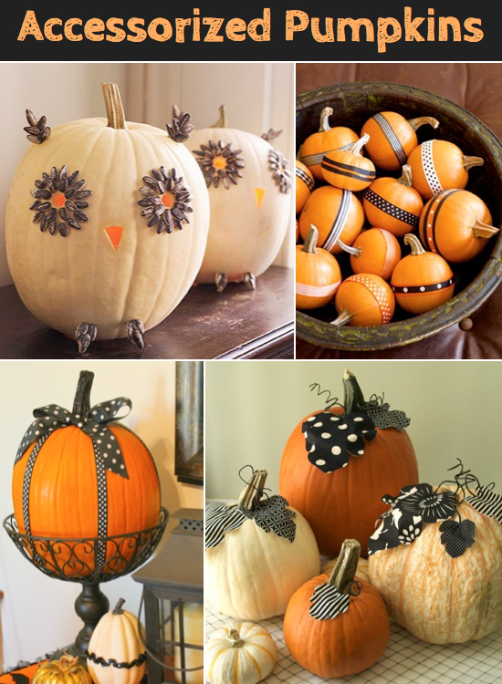 Lots of really cute pumpkin ideas that don't require any carving!