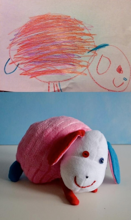 http://kidskubby.com/wp-content/uploads/2012/10/Childrens-Art-Turned-Into-Stuffed-Animals.001.jpg