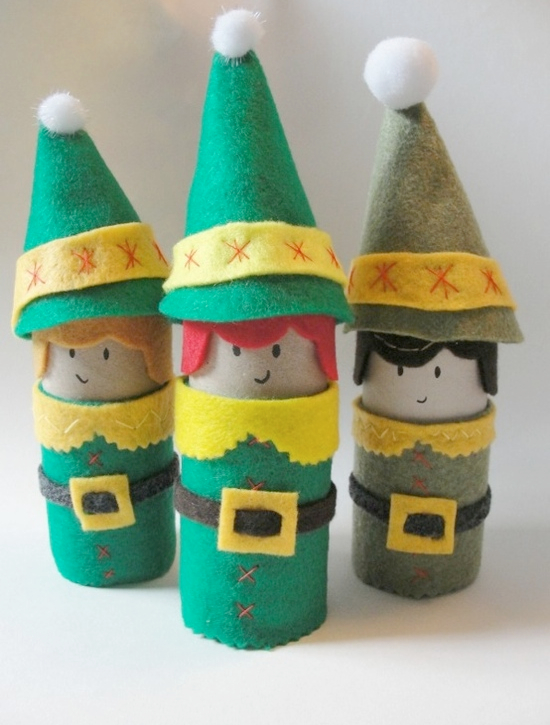 Toilet Paper Roll Elves | Pinterest Christmas Crafts