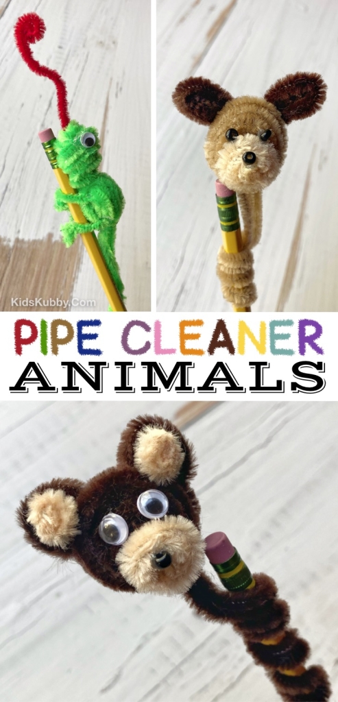 Easy DIY Pipe Cleaner Animals Craft (Cute Pencil Toppers!)