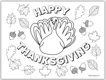 Thanksgiving Coloring Pages for Kids - Kids Kubby