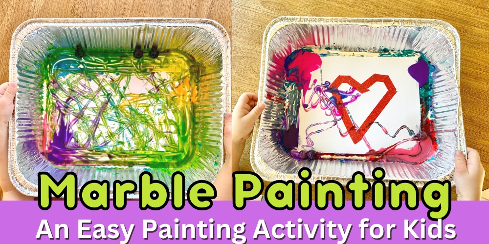 Marble Painting Apple Craft