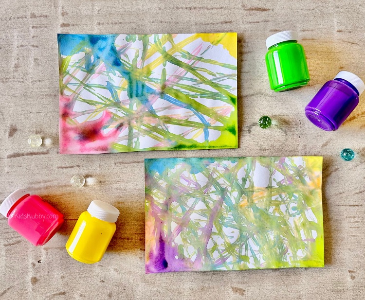 Painting With Marbles - Kids Kubby