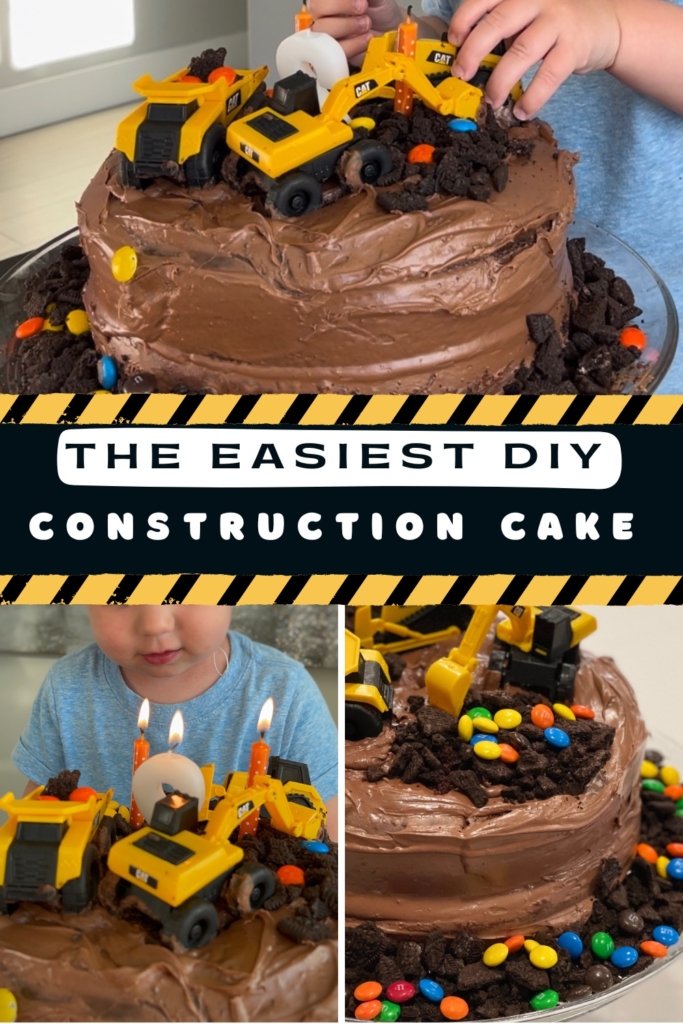 Easy Homemade DIY Construction Site Themed Birthday Cake!