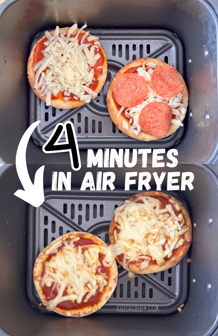 5 Minute Air Fryer Mini Pizzas - Kids Kubby