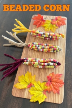 Fall Crafts for Kids: Beaded Corn Craft