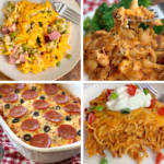 simple to make meals for families. freeze ahead dinner ideas. easy casseroles.