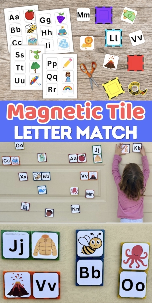 Beginning Letter Sounds Matching Game (Using Magnetic Tiles)