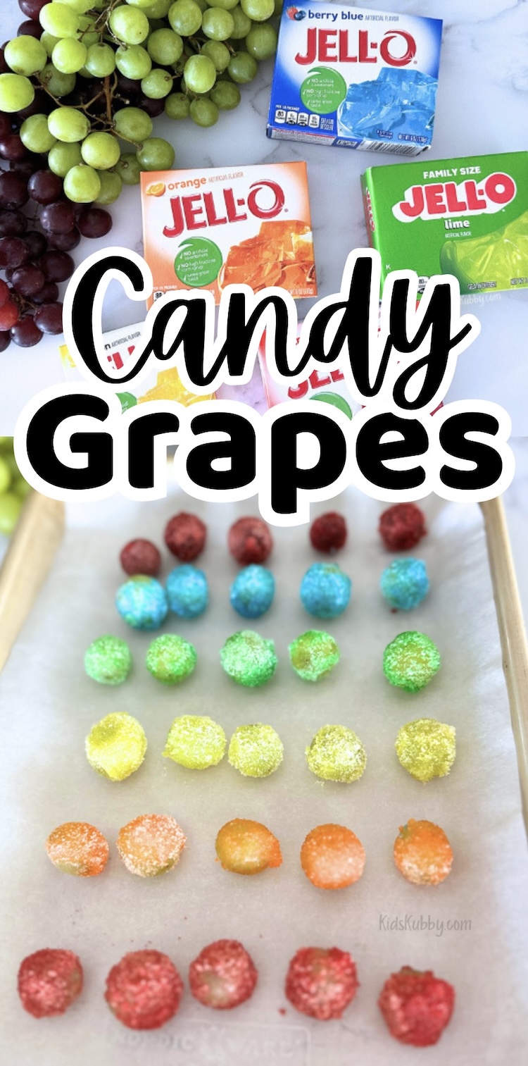 Check out this easy to make summer recipe that everyone is going to love. Frozen candy grapes covered in sweet jello powder is the best sweat treat for summertime. Replace the water in this recipe with lemon juice and you can make these grapes taste exactly like sour patch kids!
