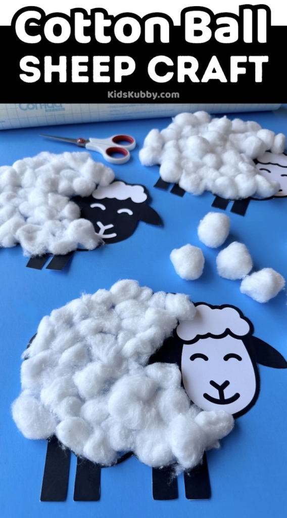 Cotton Ball Sheep Craft - Kids Kubby