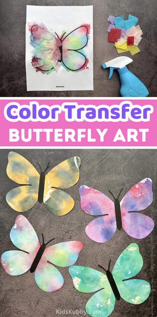 Tissue Paper Painted Butterfly Art