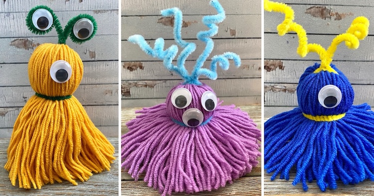 DIY Adorable Yarn Monsters