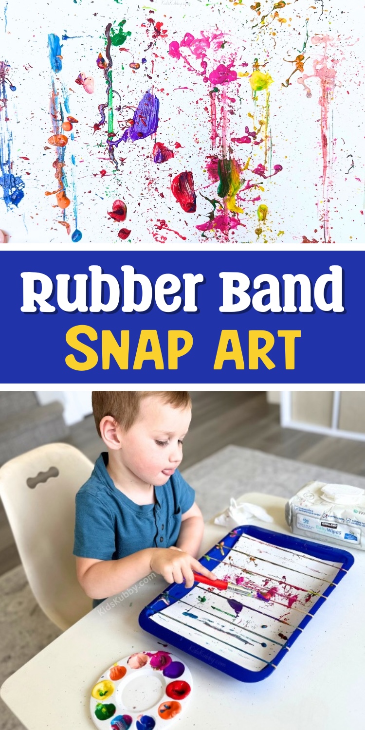 Check out this easy art project for kids using rubber bands and washable paints. 