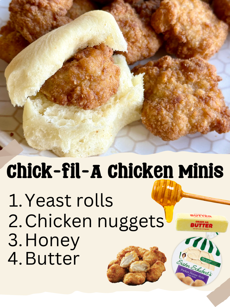 Simple and quick copycat recipe for the famous Chick-fil-a Chicken minis. Surprise your kids with this delicious breakfast recipe and you'll be a superhero for sure!