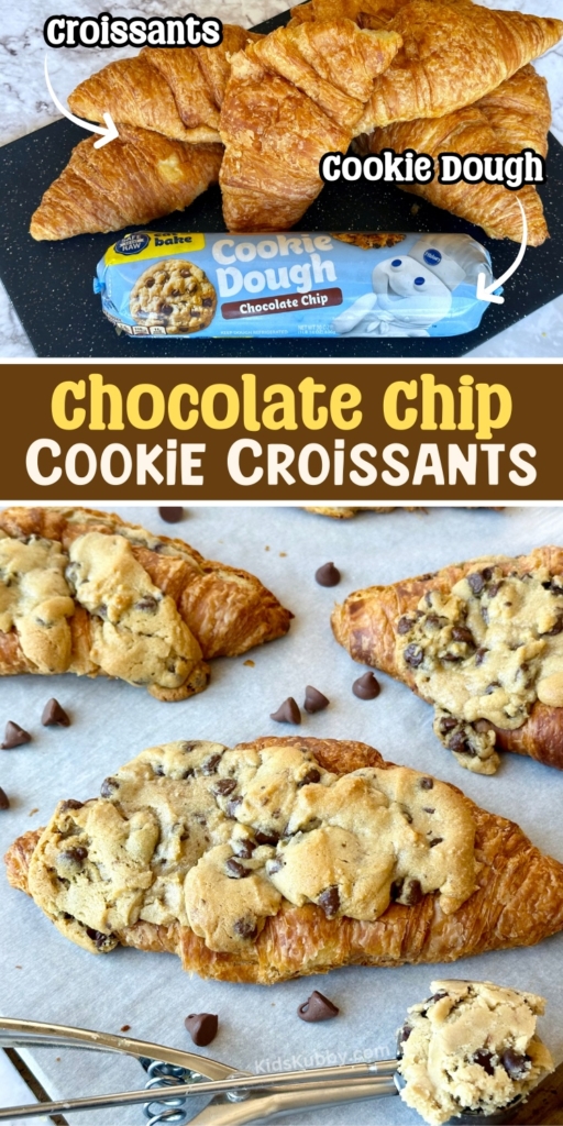 The best dessert you'll ever have make with just 2 simple ingredients. This yummy recipe is made with store bought cookie dough and croissants. Simply combine and bake to make the most decadent dessert ever. It's so easy that kids can make these crookies themselves. 