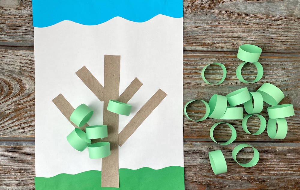 how to make 3d paper tree crafts using cheap supplies you already have at home.