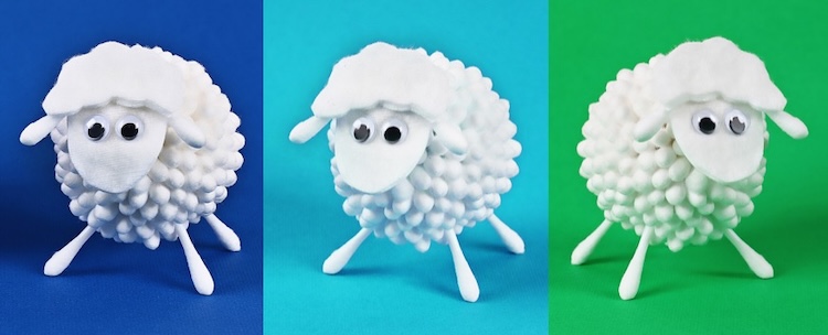 Cute animal craft made with cotton swabs!