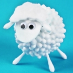 How to make a cute fuzzy sheep craft with q tips and clay to make the most adorable animal craft.