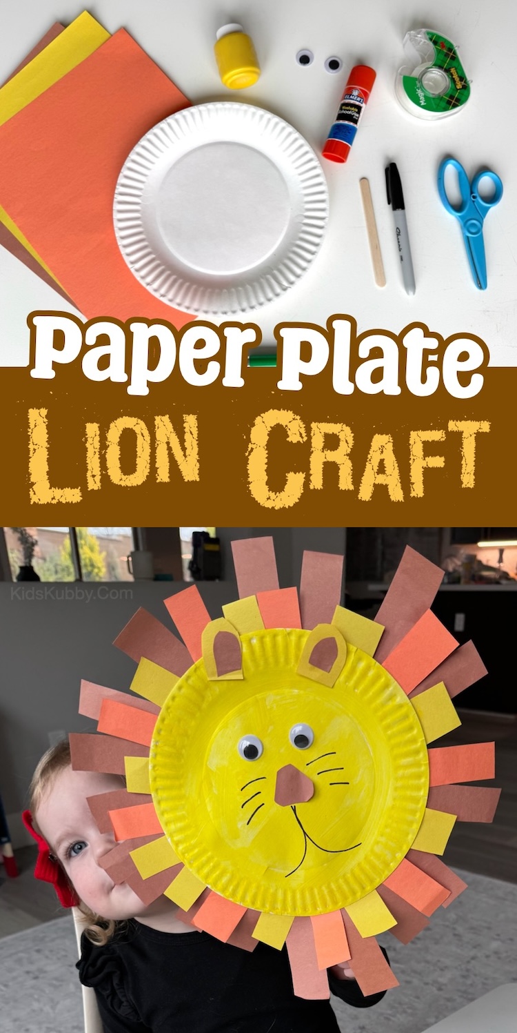 Easy Paper Plate Lion Craft For Preschool. This fun paper craft is just perfect for children ages 2-5 to make! You might even have the budget friendly supplies at home including paper plates, construction paper, googly eyes, paint, and a popsicle stick. 