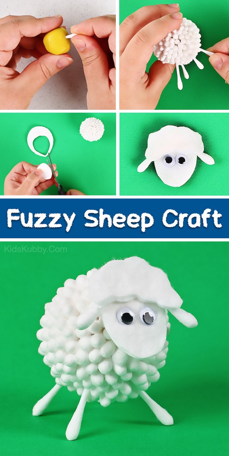 If you're looking for cute animal crafts for your kids to make at home, these awesome fuzzy little sheep are so simple to make with just a few cheap supplies including cotton swabs, felt, and clay! A fun rainy day activity for kids of all ages. I've included a step by step tutorial with lots of photos to make this project simple and easy to follow. 