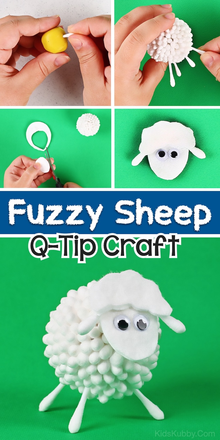 Kids love animals, and this cute sheep craft was a hit with my 8 year old! Simply place cotton swabs into a ball of clay to make a fuzzy little sheep body. Finish it off with a felt face and googly eyes, along with some q-tip legs. Sounds silly I know, but once finished you have an impressive craft project your kids will want to display in their room. 